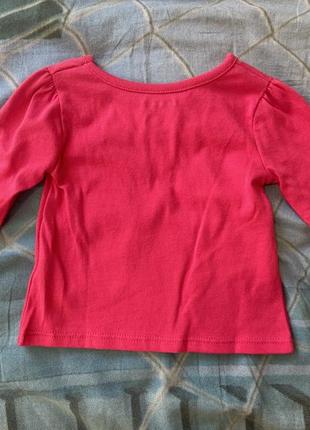 Модный нарядный реглан красного  цвета на девочку 12м2 фото
