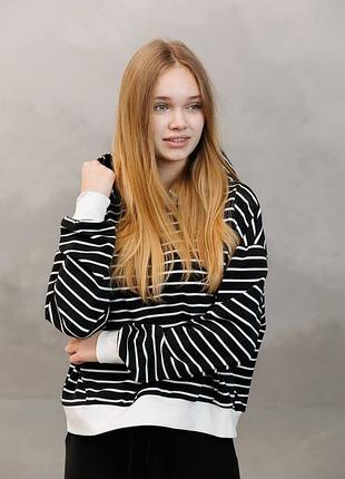 Тепле худі в полоску для дівчинки