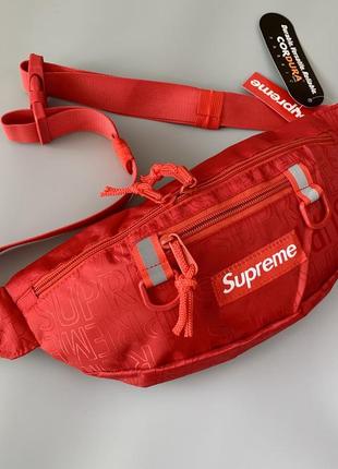 Сумка / бананка supreme waist bag “red - ss19”1 фото