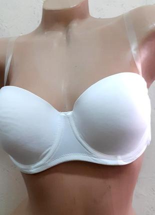 Acousma бюстгальтер лифчик белый на силиконе по кругу 85с