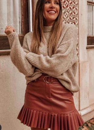 Міні спідниця з екошкіри zara