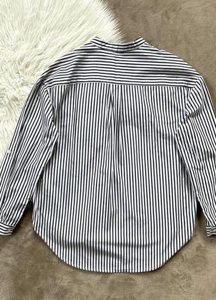 Женская стильная удлиненная блуза в полоску mango10 фото