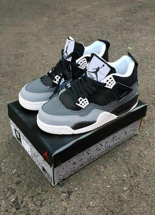 Кросівки nike air jordan 4 black grey10 фото