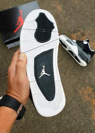 Кросівки nike air jordan 4 black grey6 фото