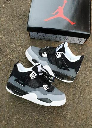 Кросівки nike air jordan 4 black grey9 фото