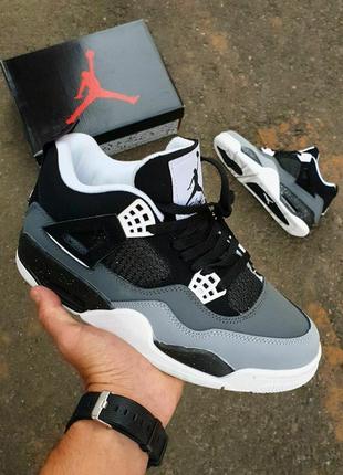 Кросівки nike air jordan 4 black grey3 фото