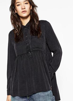 Стильна сорочка блузка , з рюшою zara