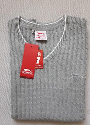 Мегаклассная хлопковая жилетка вязка косичка slazenger7 фото