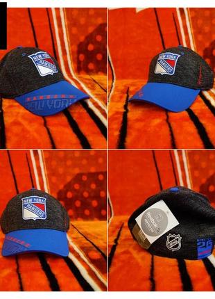 💯🏒🥅 оригінал. дуже потужна стрейчева бейсболка reebok fitmax center ice x nhl new york rangers.