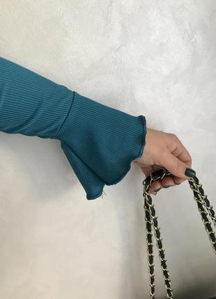 🛍 суперстильна укорочена кофточка в рубчик на гудзиках5 фото