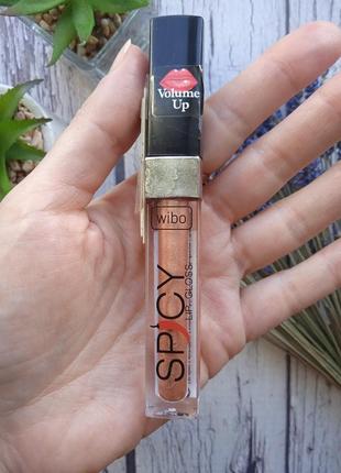 Блеск для увеличения объема губ wibo spicy lip gloss тон 075 фото