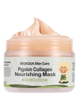 Поживна маска з колагеном bioaqua pigskin collagen nourishing mask1 фото