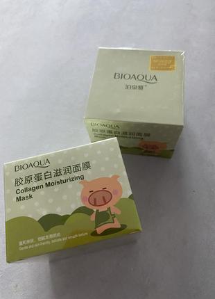 Питательная маска с коллагеном bioaqua pigskin collagen nourishing mask2 фото