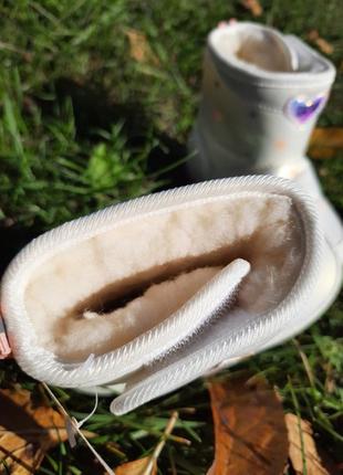 Зимові дутики чоботи білі5 фото