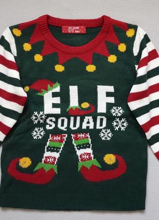 Классный свитер в новогодний принт  на 11-12 лет kid's jumper1 фото