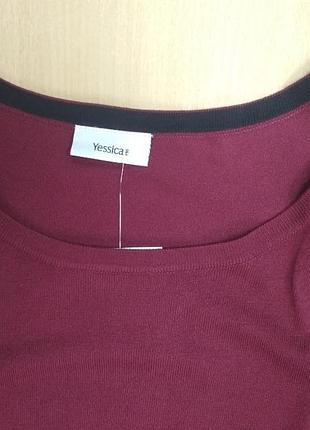 Кофта, свитер, женский, вязаный, бордовый, большого размера, 58-60, yessica (c&a), 109284 фото