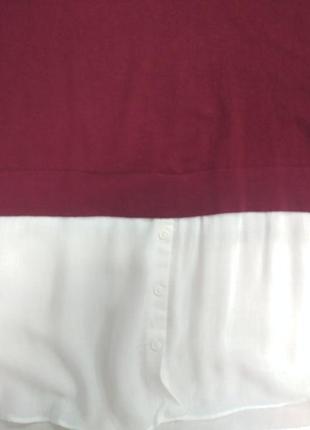 Кофта, свитер, женский, вязаный, бордовый, большого размера, 58-60, yessica (c&a), 109285 фото