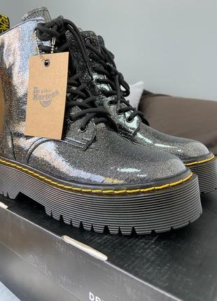 Жіночі високі шкіряні чорні черевики dr. martens jadon galaxy🆕ботинки др мартинс