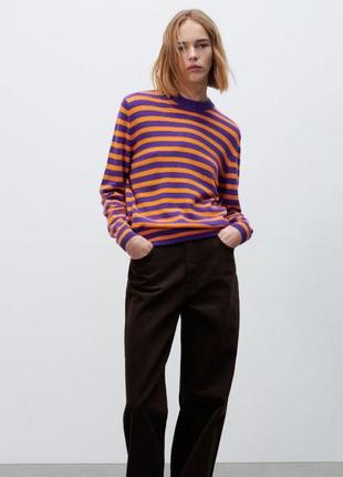 Яркий полосатый свитер с шерстью и кашемиром zara4 фото