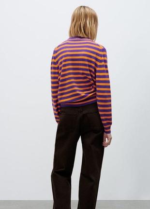 Яркий полосатый свитер с шерстью и кашемиром zara3 фото