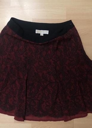 Юбка бордовая michael kors шёлк шифон