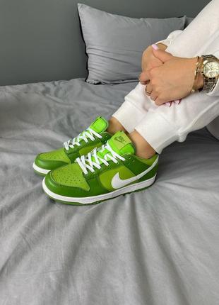 Ексклюзив 🆕 жіночі шкіряні зелені кросівки nike dunk low chlorophyll 🆕 найк данк