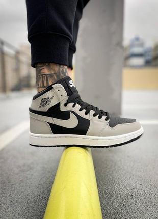 Мужские высокие кожаные кроссовки nike air jordan 1 retro high og shadow 2.0 #найк