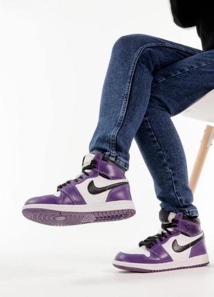 Nike air jordan 1 retro колір (фіолетовий ) original кросівки /йдуть в оригінальній коробці2 фото