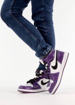 Nike air jordan 1 retro колір (фіолетовий ) original кросівки /йдуть в оригінальній коробці4 фото