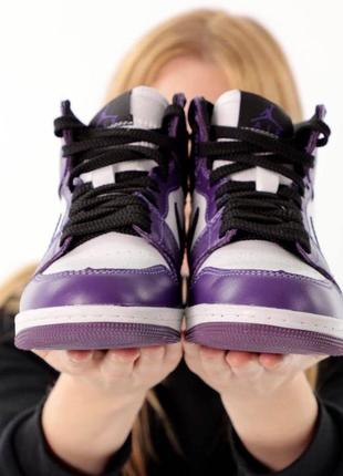 Nike air jordan 1 retro колір (фіолетовий ) original кросівки /йдуть в оригінальній коробці3 фото