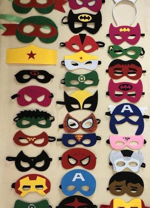 Красивые яркие фетровые маски животных супергероев3 фото