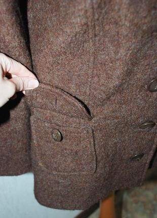 Шерстяной пиджак жакет пальто приталенный шерсть  теплый7 фото