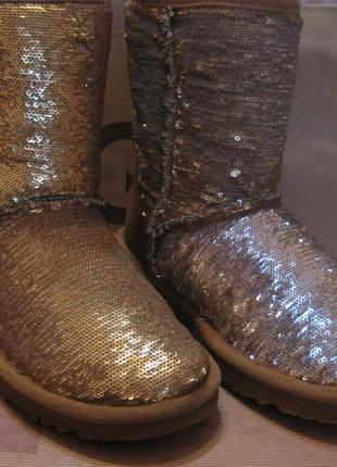 Ugg australia sparkles gold угги с пайетками золотые3 фото