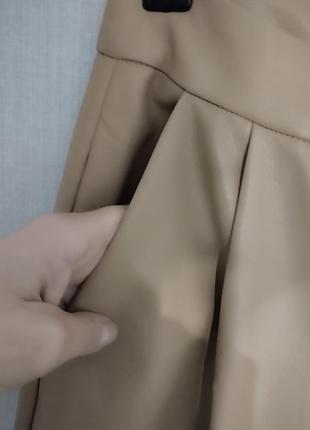 Шикарные люксовые брюки палаццо из эко кожи7 фото