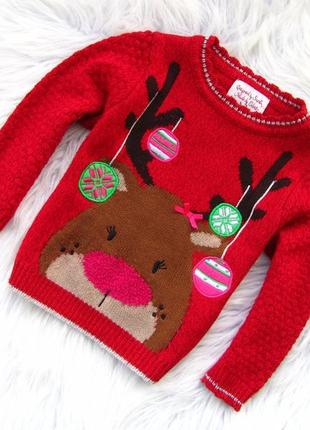 Кофта свитер светр джемпер george новогодний новорічний олень1 фото