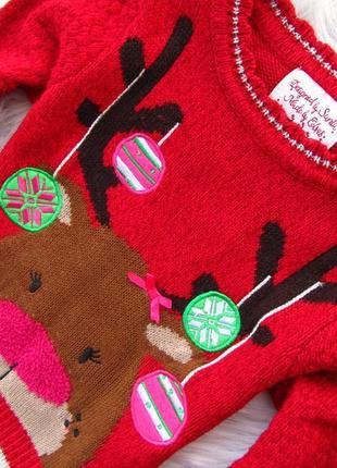 Кофта свитер светр джемпер george новогодний новорічний олень4 фото