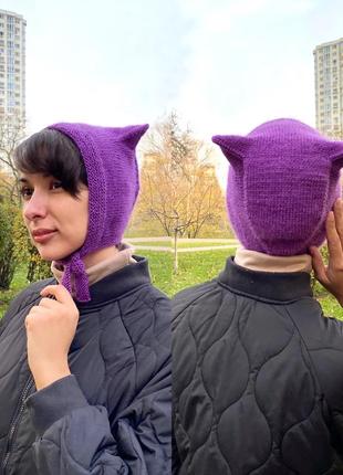 Шапка з вушками чепчик кітті kitty hat