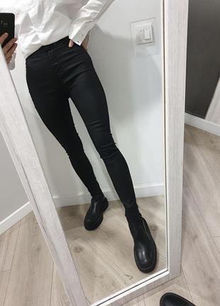 Джинси скіні чорні висока посадка denim co