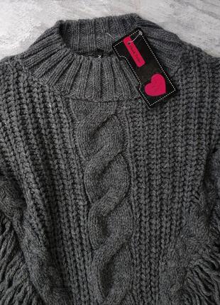 Жіночий вязаний светр, женский вязаный свитер с бахромой, див. на заміри в описі товару6 фото