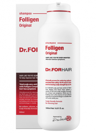 Зміцнювальний шампунь проти випадання волосся dr.forhair folligen original shampoo 500мл