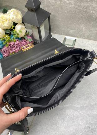 Чорна практична універсальна стильна сумочка2 фото