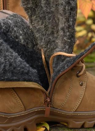 Тактичні черевики,берці,берци зимові чоловічі бежеві койот нубук воєнні, армійскі зсу всу (зима 2022-2023)4 фото
