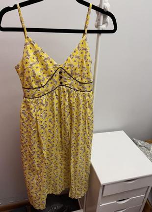 Красиве жовте плаття  з квіточками1 фото