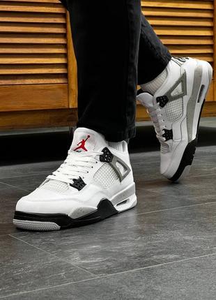 Кросівки nike air jordan 4 retro white cement