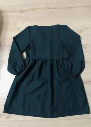 Плаття нове м/l сукня нова з об‘ємними рукавами смарагдове зелене оверсайз4 фото