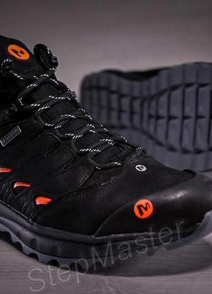 Кроссовки кожаные зимние  dragon skin winter black