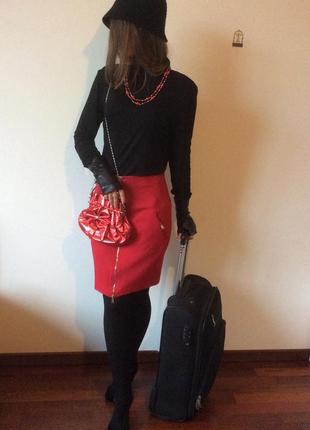 Gf ferre стильная красная юбка, плотный трикотаж