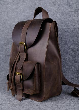 Кожа. ручная работа. кожаный коричневый рюкзак.2 фото