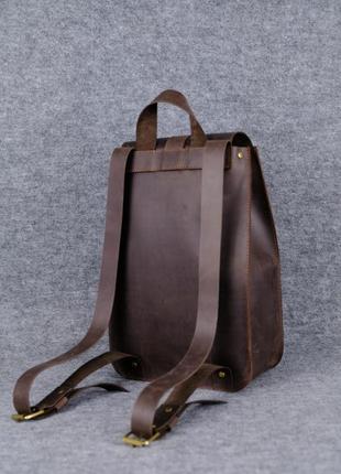 Кожа. ручная работа. кожаный коричневый рюкзак.4 фото