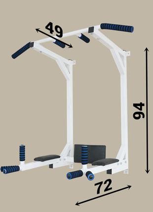 Комплекс настінний з підйомними брусами, турніком та пресом. білий з м'якими ручками4 фото